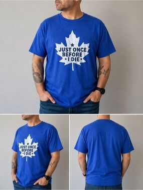 Source Unknown Blue Short-Sleeve Tee with White Maple Graphic